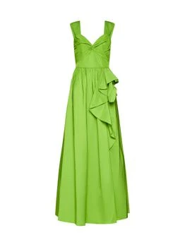 Marchesa Notte Twist Off-Shoulder Taffeta Gown