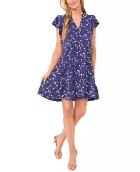 Women's Short-Sleeve Ruffled Tiered Dress