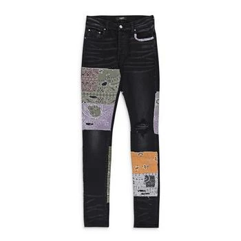 AMIRI | BANDANA ART PATCH AGED BLACK JEANS