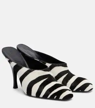 Khaite | Colt zebra-print calf hair mules