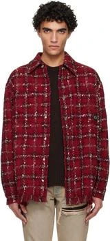 AMIRI | Red Tweed Flannel Overshirt