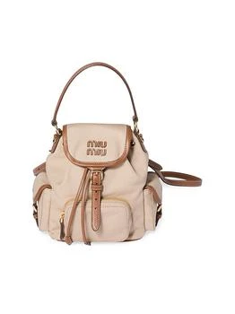 Miu Miu Canvas and Leather Backpack