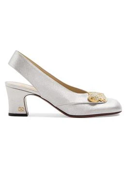 Valentino | Adamantine 60MM Slingback Pumps in Glitter Fabric
